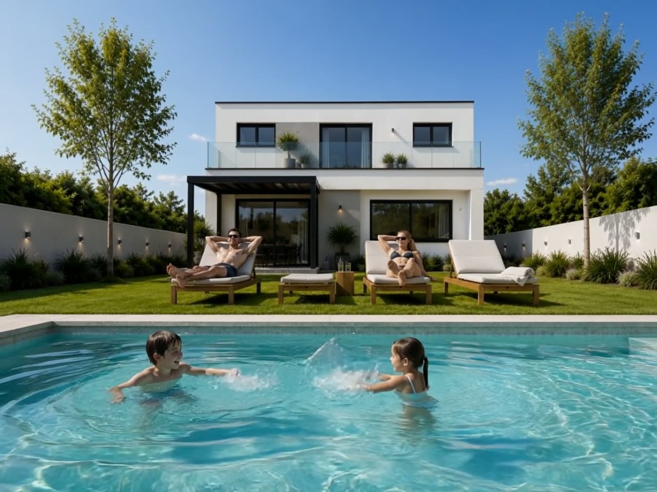 Piscina privada en familia — vídeo de Residencial Essència Moja en Moja (Olèrdola)